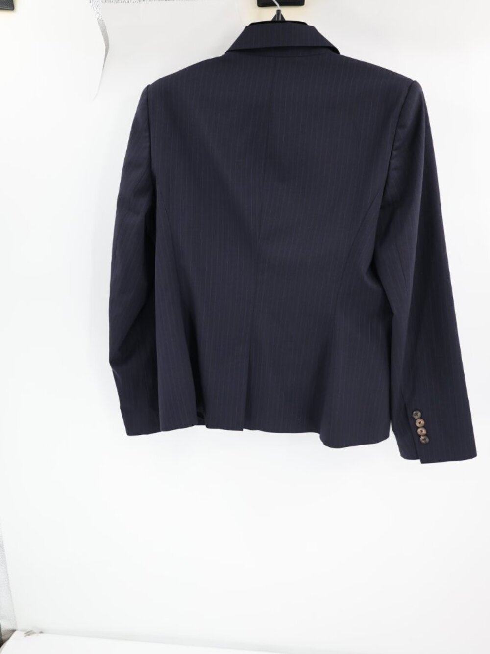 Brooks Brothers Blazer Women 12 peak lapel Wool Blend business work Blue Striped - Picture 5 of 15